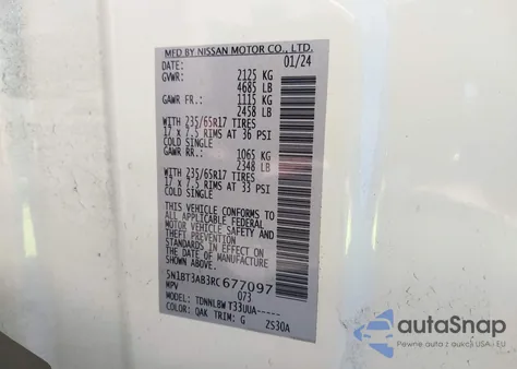 2024 Nissan Rogue S Intelligent Awd из США, поврежденный, VIN 5N1BT3AB3RC677097